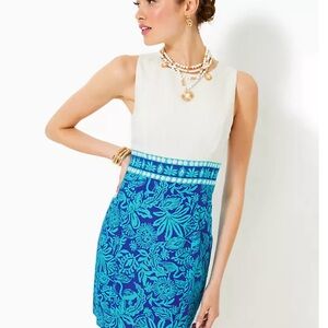 Lilly Pulitzer White and Blue Floral Dress